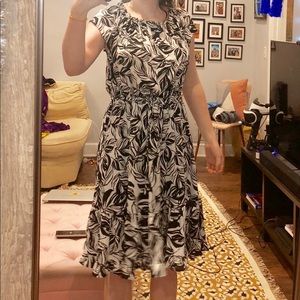 Grey and black modest dress